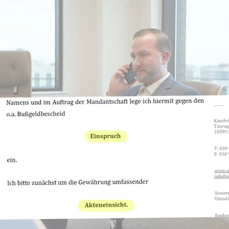 Einspruch Bußgeldbescheid